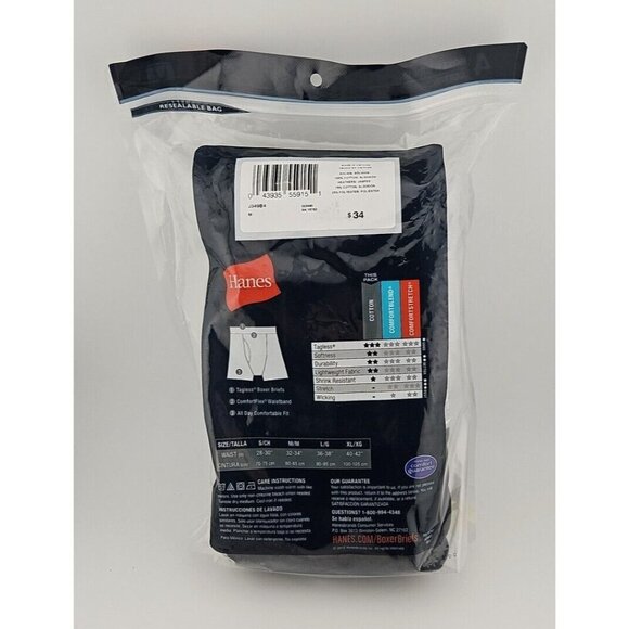 Hanes Boxer Briefs Men's M 32-34 Assorted Tagless Comfort Flex 4 Pack - Picture 3 of 15
